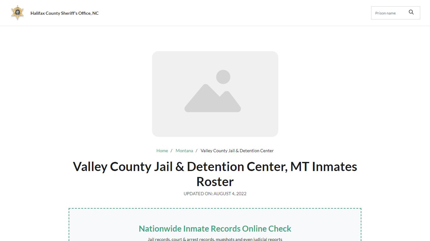 Valley County Jail & Detention Center, MT Jail Roster ...